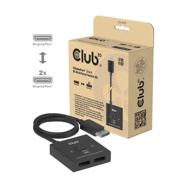 VIDEO SWITCH DP 2IN-1/CSV-1009 CLUB3D – 2