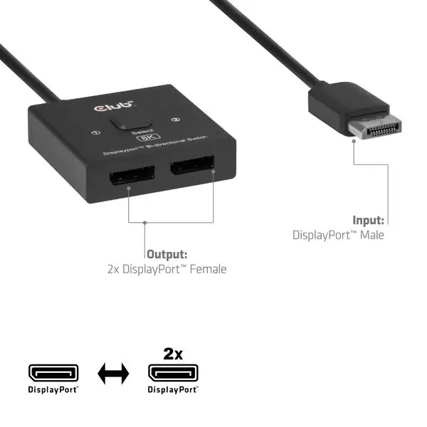 VIDEO SWITCH DP 2IN-1/CSV-1009 CLUB3D – 5