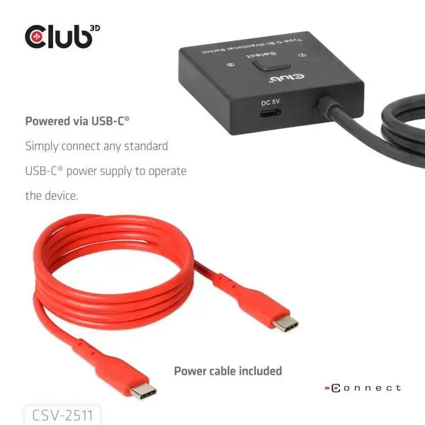 VIDEO SWITCH USB-C 2PORT/CSV-2511 CLUB3D – 5