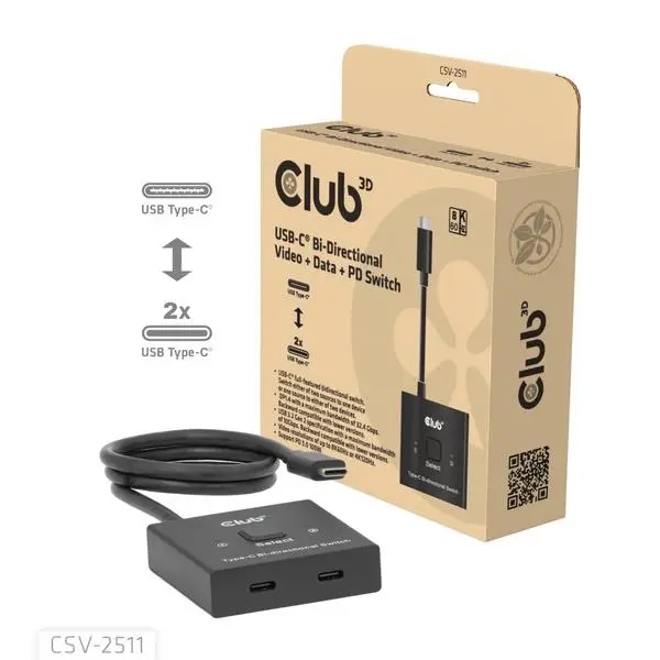 VIDEO SWITCH USB-C 2PORT/CSV-2511 CLUB3D – 7