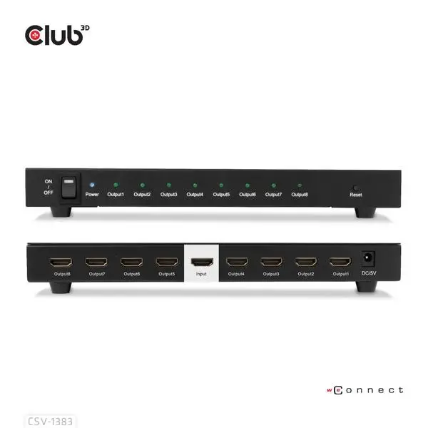 VIDEO SPLITTER HDMI 8PORT/3D 4K 60HZ CSV-1383 CLUB3D – 4