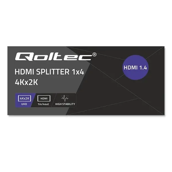 Qoltec 51798 Aktyvus HDMI skirstytuvas 4 x HDMI 4K x 2K – 3