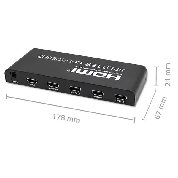 Qoltec 51799 Aktyvus HDMI skirstytuvas 4 x HDMI 4K x 2K – 4