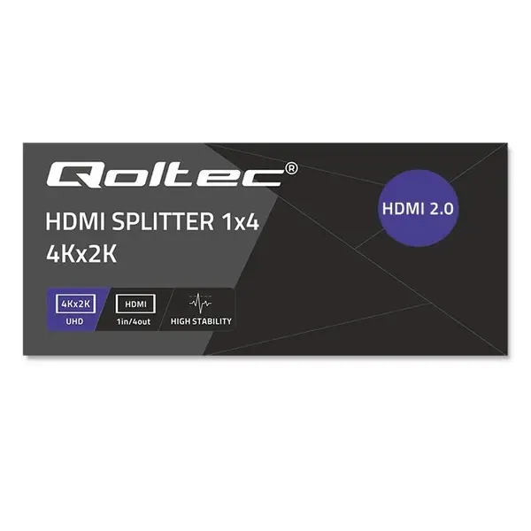 Qoltec 51799 Aktyvus HDMI skirstytuvas 4 x HDMI 4K x 2K – 9