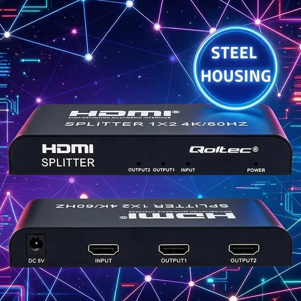 Qoltec 51797 Aktyvus HDMI skirstytuvas 2 x HDMI 4K x 2K – 4