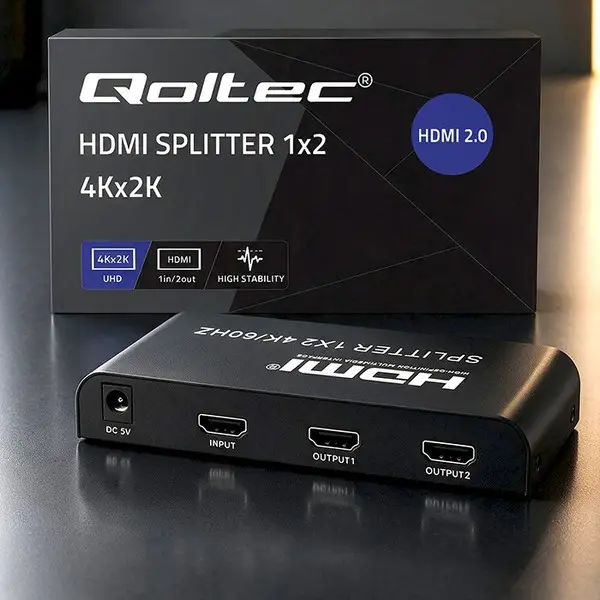 Qoltec 51797 Aktyvus HDMI skirstytuvas 2 x HDMI 4K x 2K – 7