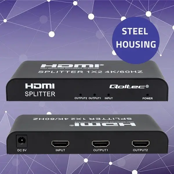 Qoltec 51797 Aktyvus HDMI skirstytuvas 2 x HDMI 4K x 2K – 10