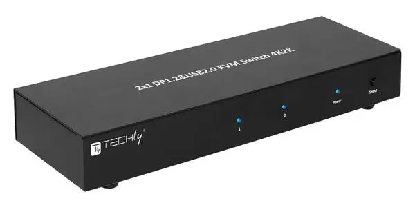 TECHLY 101928 2-port DisplayPort/USB dual-monitor KVM switch 2x1 with audio – 6