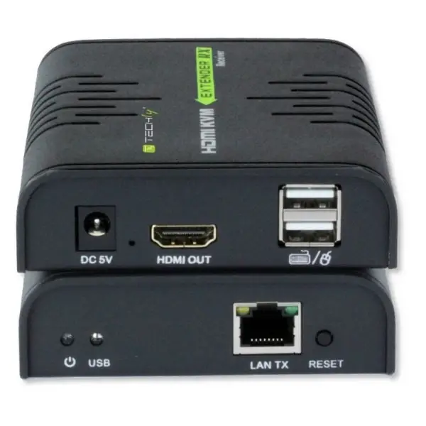 TECHLY 028214 HDMI KVM Extender w/ USB mouse and keyboard by Cat5/5e/6 cable up to 120m – 7