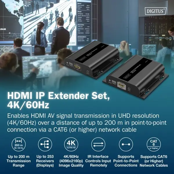 Digitus HDMI IP Extender Set, 4K/60Hz – 5