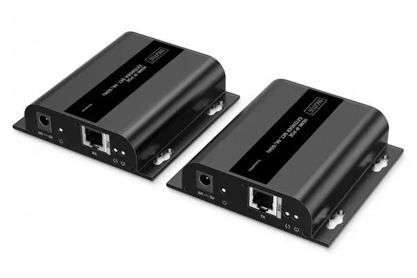 DIGITUS HDMI IP Extender Set 4K/60Hz 120/200 m PoE One-to-Many CAT Black – 2