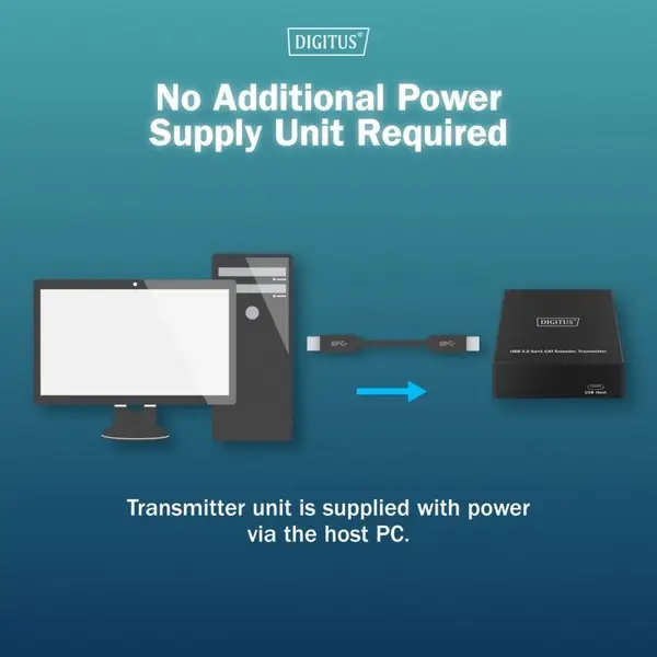 DIGITUS USB Extender USB 3.2 Gen1 100m 3x USB-A & 1x USB-C for use with CAT cable – 8