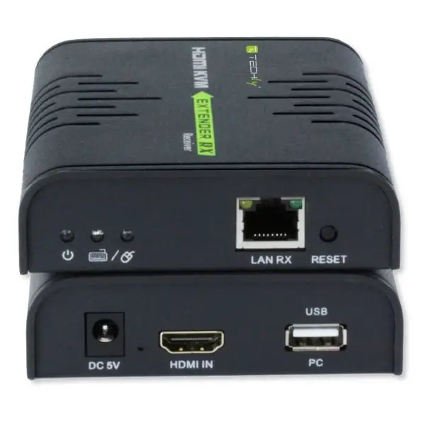 TECHLY 028214 HDMI KVM Extender w/ USB mouse and keyboard by Cat5/5e/6 cable up to 120m – 9