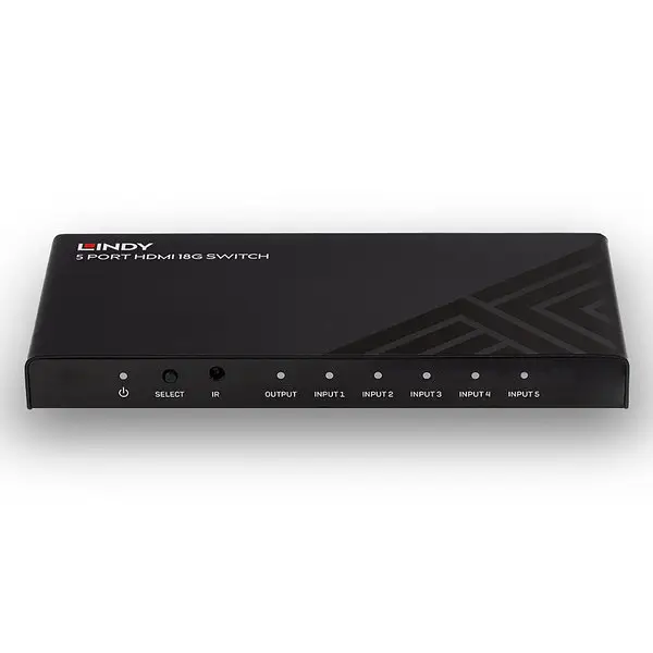 AV Jungiklis - LINDY 5 Prievadų HDMI 18G Jungiklis, 4K@60Hz, Juodas – 2