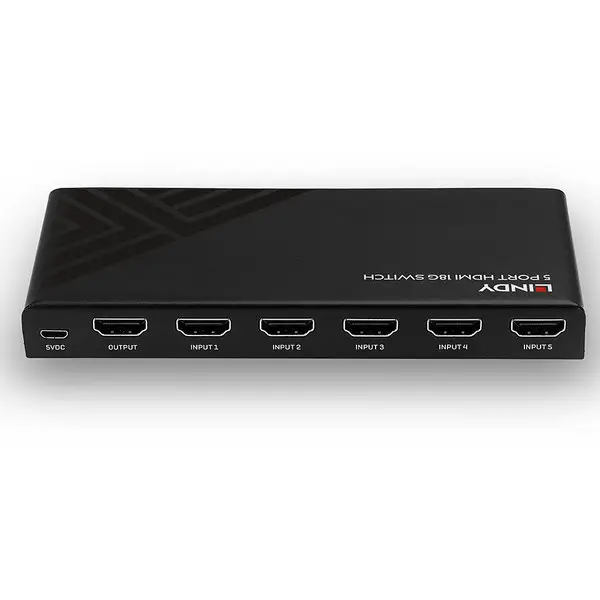 AV Jungiklis - LINDY 5 Prievadų HDMI 18G Jungiklis, 4K@60Hz, Juodas – 3