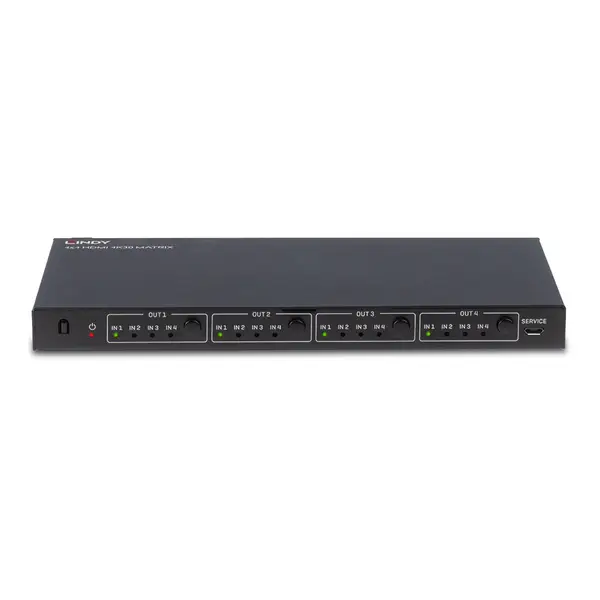 HDMI Matricinis Jungiklis - Lindy 38152 4K60 4×4, 4K 60 Hz, 18 Gbps, HDCP 2.2, Juodas – 2