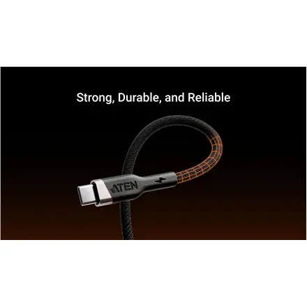 Aten 240W USB-C to USB-C Braided Charging Cable, 2 m – 4