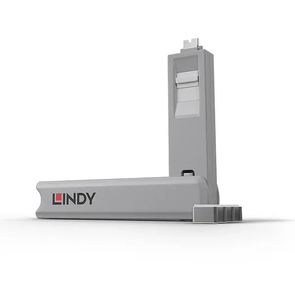 USB Priedas - LINDY USB C Prievado Blokatoriaus Rinkinys, 4 vnt. + raktas, ABS, Baltas – 2
