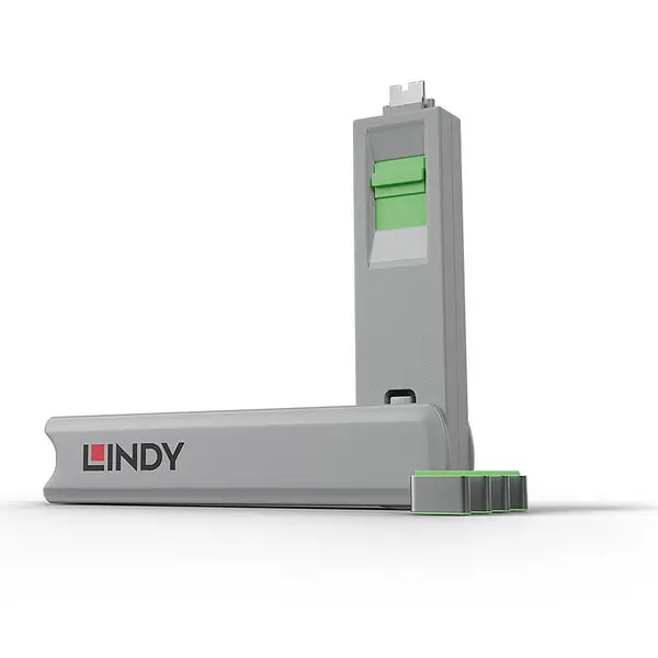 USB Priedas - LINDY USB C Prievado Blokatorių Rinkinys, 4 vnt. + raktas, Žalias – 2
