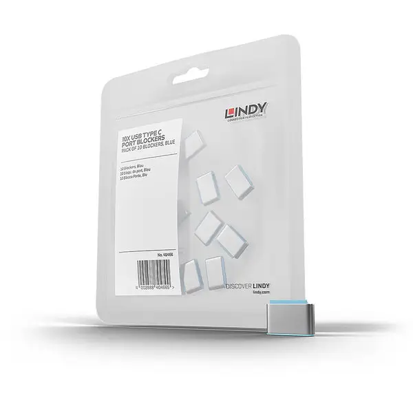 USB Priedas - LINDY USB C Prievado Blokatoriai, Mėlyni, 10 vnt. – 2