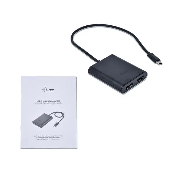 I-TEC USB C to Dual HDMI Port VideoAdapter 2x HDMI Port 4K Ultra HD compatible with Thunderbolt 3 – 6