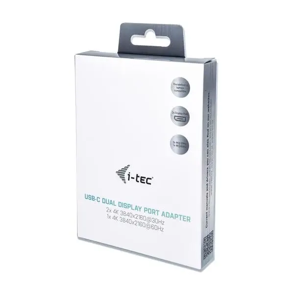 i-tec USB-C dual DP Video Adapteris 2x DP 4K suderinamas su Thunderbolt 3 (macOS nepalaiko 2 skirtingų vaizdu vienu metu per adapterį) – 7
