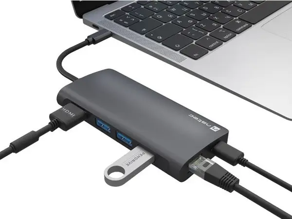 NATEC Multiport dock Fowler 2 V2 8in1 USB 3.0 hub HDMI 4K USB-C RJ45 SD micro SD – 4