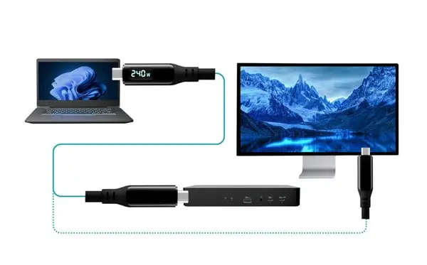 Thunderbolt 4/USB4 Class Pro Cable 240W 2x 4K/120Hz 40Gbps LCD 150 cm – 5