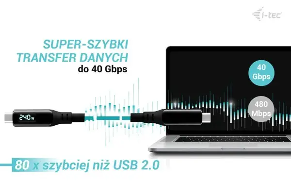 Thunderbolt 4/USB4 Class Pro Cable 240W 2x 4K/120Hz 40Gbps LCD 150 cm – 9