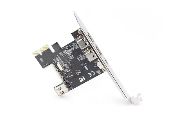 Digitus IEEE 1394a Interface Card, PCI express, 4 Port 1x ext. 1394mini, 2x ext./1x int. 1394a Ports – 7