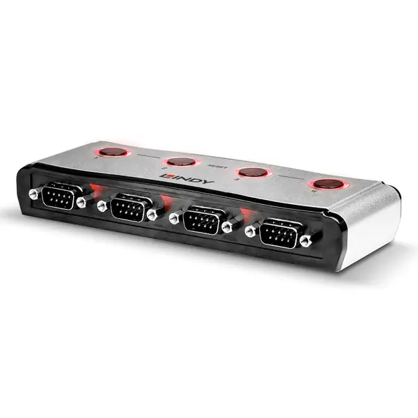 USB Serijinis Adapteris - Lindy 42858 USB Į 4 Prievadų RS232 Serijinį Keitiklį 163 × 62 × 25 mm Sidabrinė Juoda – 3