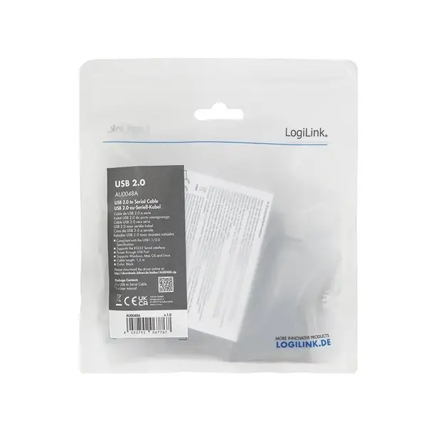 LOGILINK AU0048A USB 2.0 cable USB-A/M to DB9/M serial 1.5m Win11 – 4