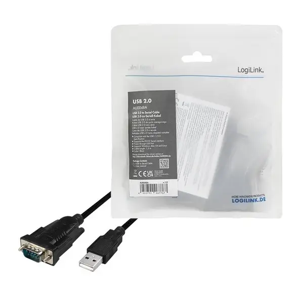 LOGILINK AU0048A USB 2.0 cable USB-A/M to DB9/M serial 1.5m Win11 – 5