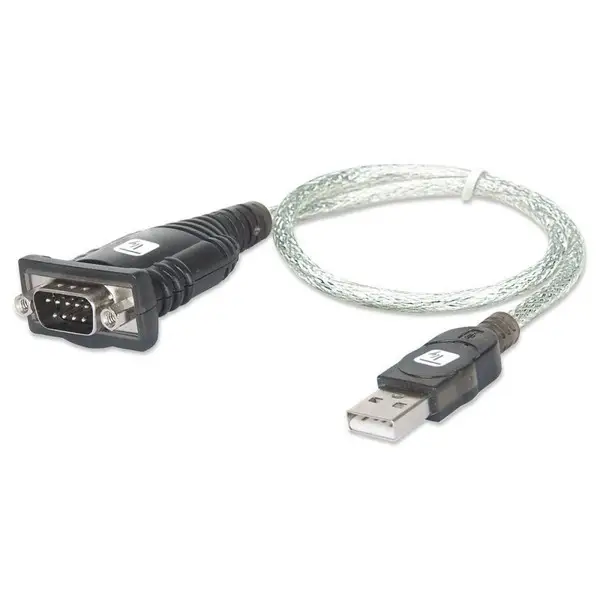 Techly IDATA USB-SER-2T serijinis kabelis Permatomas 0,45 m USB A tipo DB-9 – 4