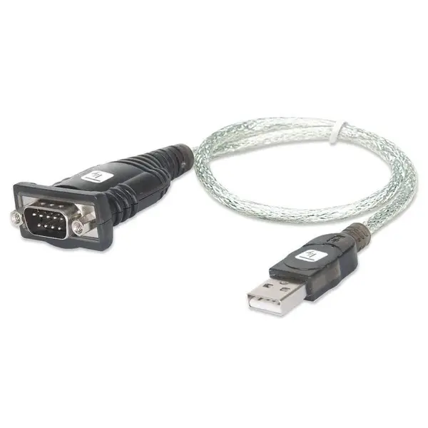 Techly IDATA USB-SER-2T serijinis kabelis Permatomas 0,45 m USB A tipo DB-9 – 5