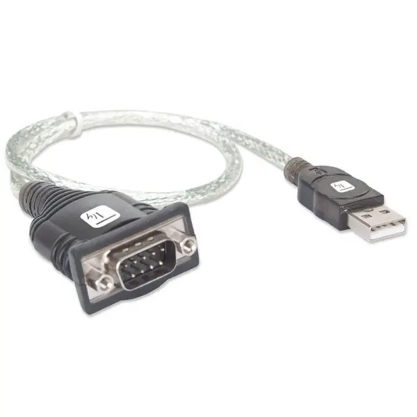 Techly IDATA USB-SER-2T serijinis kabelis Permatomas 0,45 m USB A tipo DB-9 – 7
