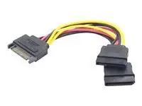 GEMBIRD CC-SATAM2F-01 cable power splitter SATA 15 pin -> 2x SATA HDD - straight – 2