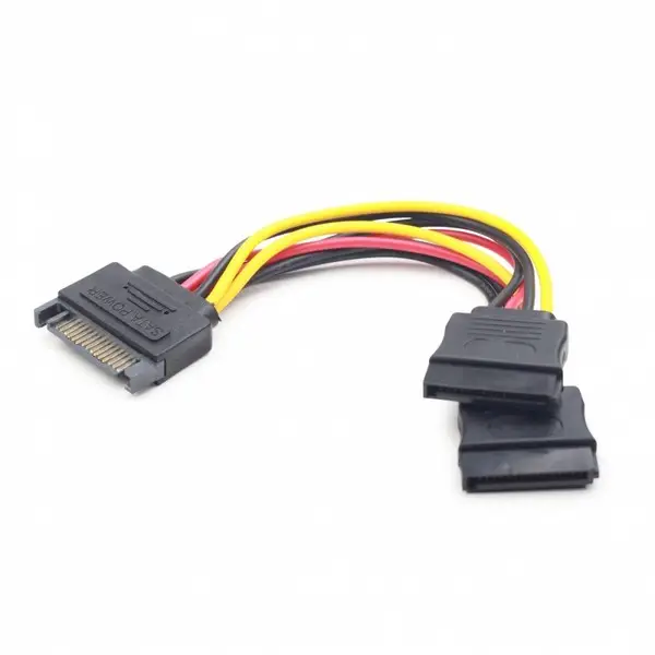 GEMBIRD CC-SATAM2F-01 cable power splitter SATA 15 pin -> 2x SATA HDD - straight – 6