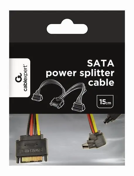GEMBIRD CC-SATAM2F-02 cable power SATA 15 pin -> 2x SATA HDD angled connectors – 5