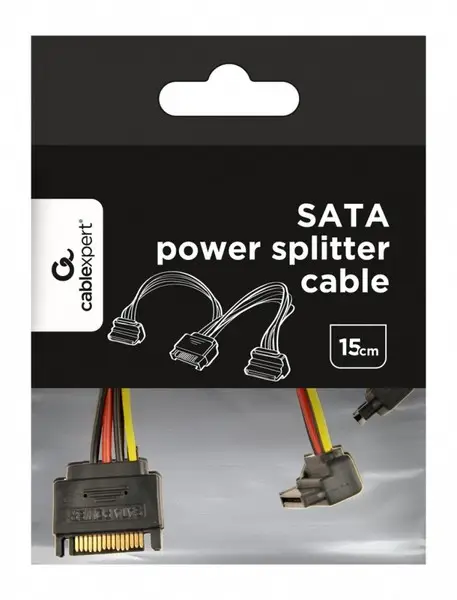 GEMBIRD CC-SATAM2F-02 cable power SATA 15 pin -> 2x SATA HDD angled connectors – 8