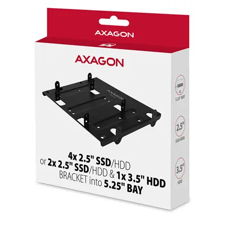 SSD ACC BRACKET 2.5"/3.5" TO/5.25" RHD-435 AXAGON – 10