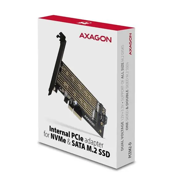 SSD ACC ADAPTER NVME/SATA/M.2/SP&LP PCEM2-D AXAGON – 8