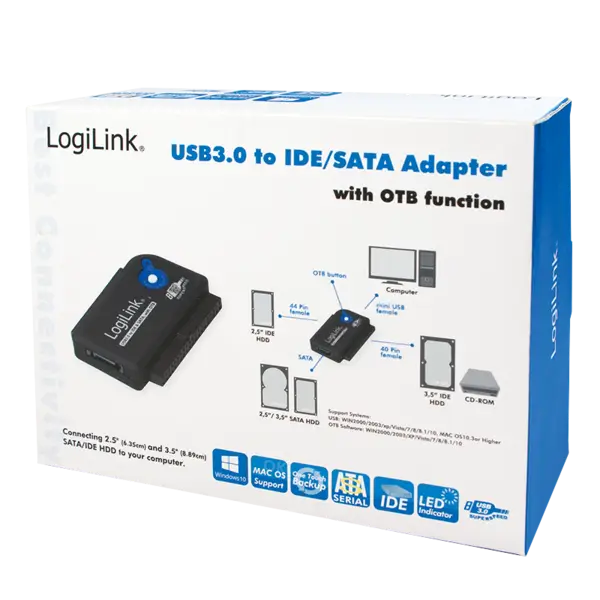 LOGILINK AU0028A - USB 3.0 to IDE & SATA Adapter with OTB – 5