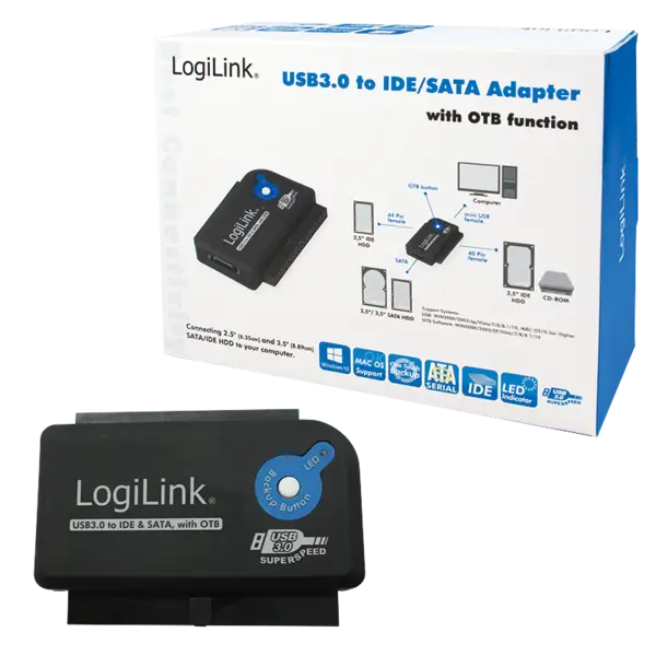 LOGILINK AU0028A - USB 3.0 to IDE & SATA Adapter with OTB – 6