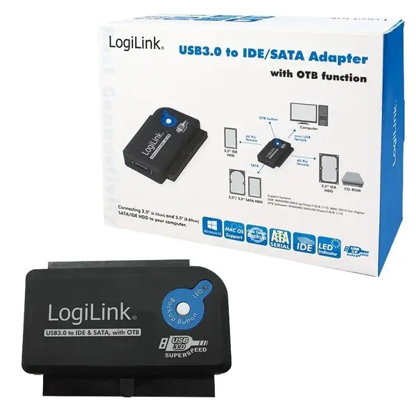 LOGILINK AU0028A - USB 3.0 to IDE & SATA Adapter with OTB – 9