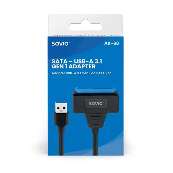 SAVIO AK-68 adapteris USB-A 3.1 Gen 1 (M) - SATA (F), skirtas 2,5 colio diskams – 3