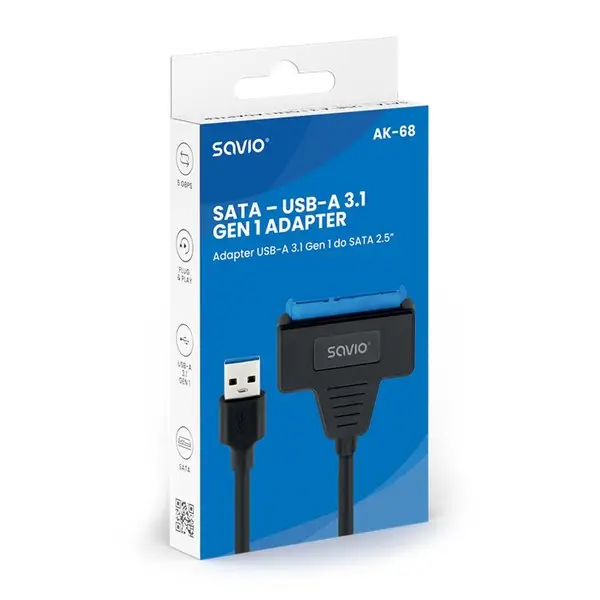 SAVIO AK-68 adapteris USB-A 3.1 Gen 1 (M) - SATA (F), skirtas 2,5 colio diskams – 4