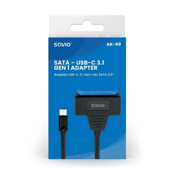 SAVIO AK-69 adapteris USB-C 3.1 Gen 1 (M) - SATA (F), skirtas 2,5 colio diskams – 5