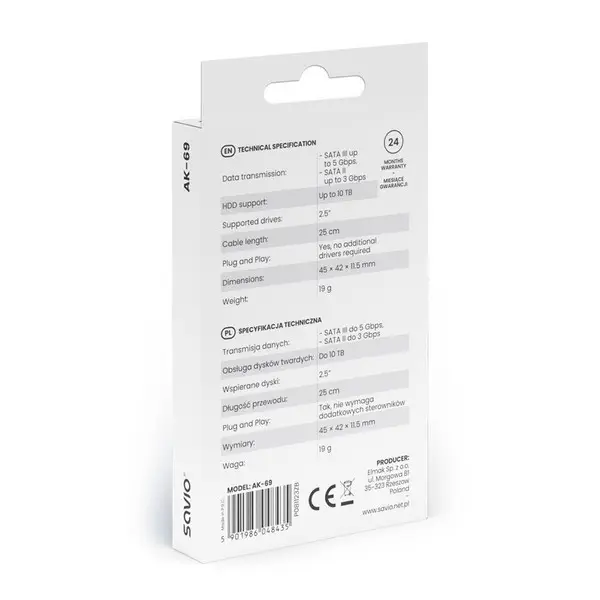 Sata-USB-C Adapter 3.1 SAVIO AK-69 – 5