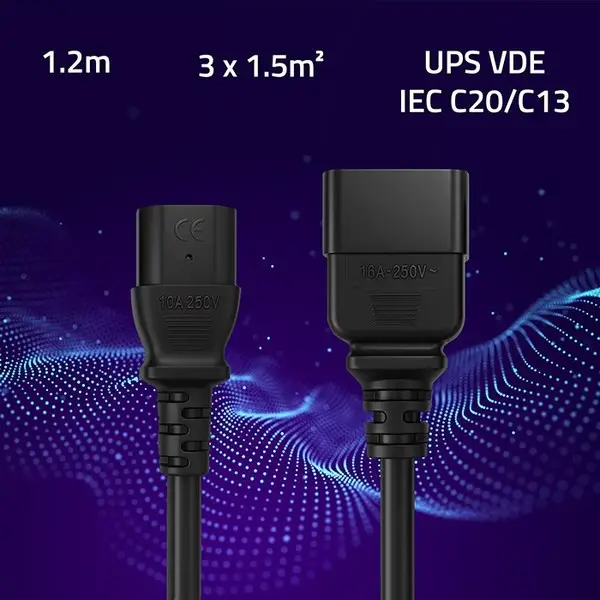 QOLTEC 53991 AC power cable for UPS C20/C13 1.2m – 5